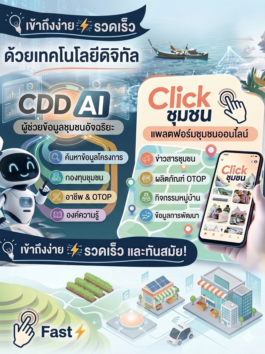 กรมการพัฒนาชุมชนเปิดตัว “CDD AI” ยกระดับการให้บริการประชาชนด้วยเทคโนโลยีปัญญาประดิษฐ์